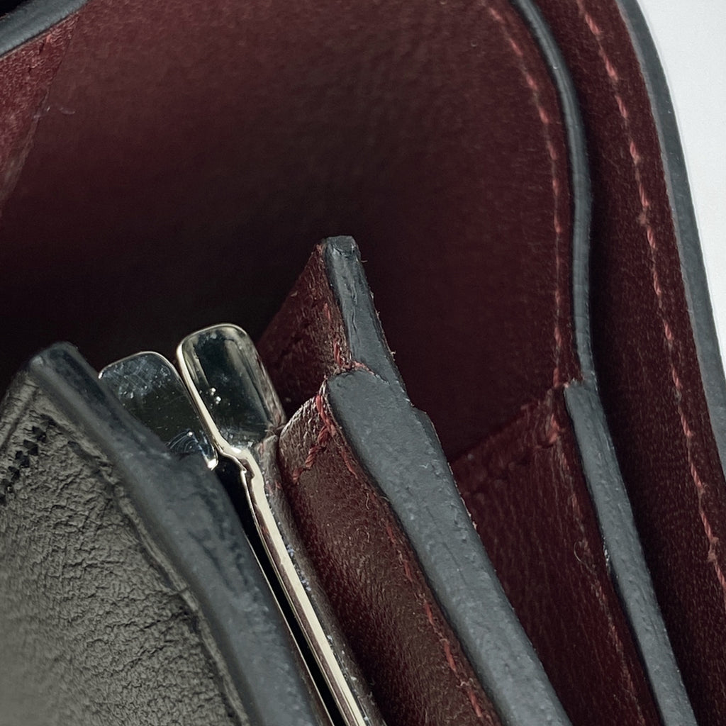 カルティエ マストライン 二つ折り財布 がま口 二つ折り財布 レザー ブラック レディース 【中古】brbag