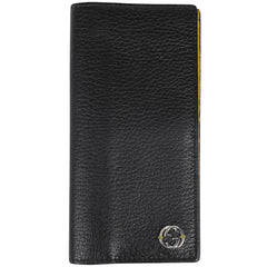 グッチ インターロッキングG 長財布 二つ折り 長財布 レザー ブラック 610467 メンズ 【中古】brbag