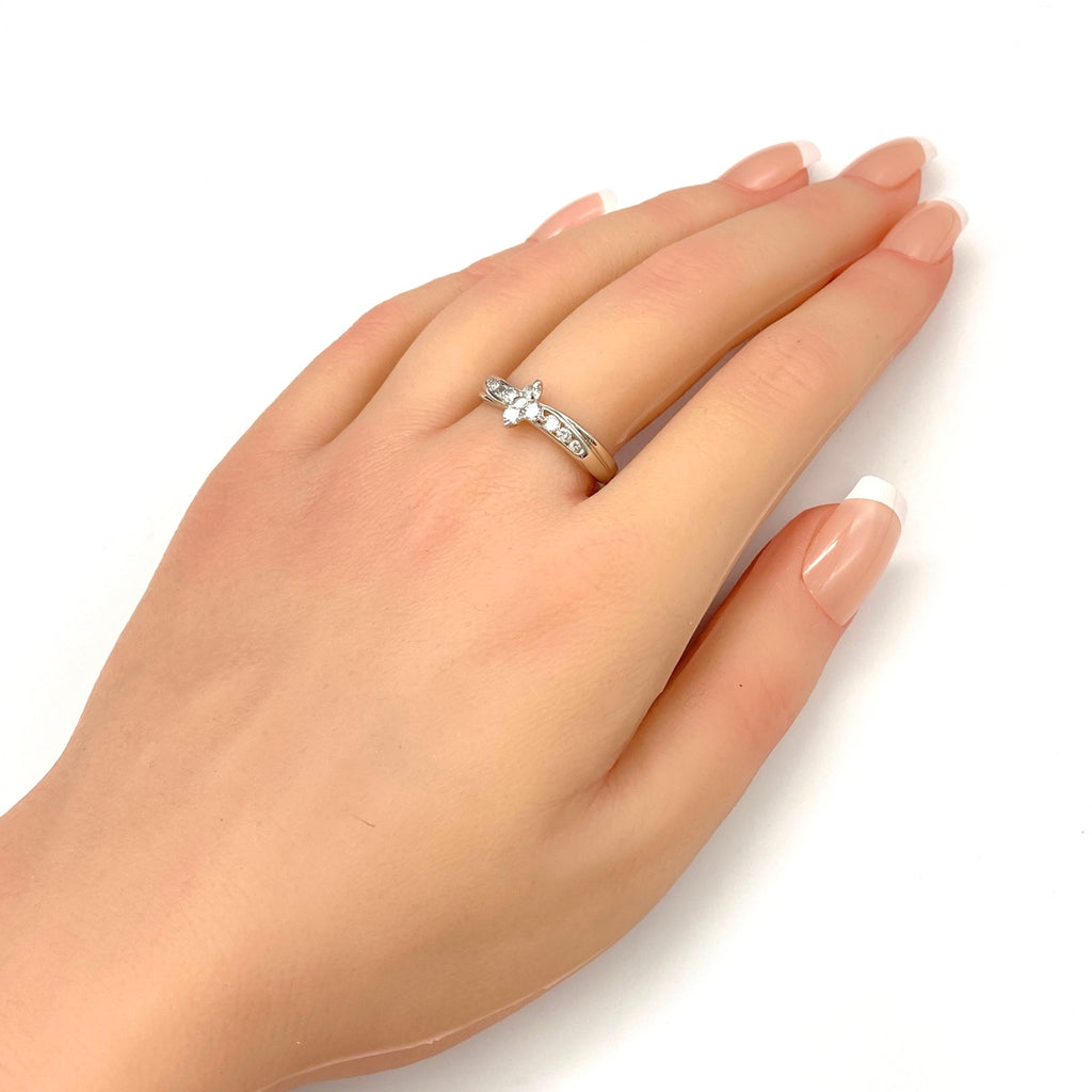 メレダイヤ デザインリング プラチナ 指輪 リング 20号 Pt900 ダイヤモンド メンズ 【中古】nbjwl