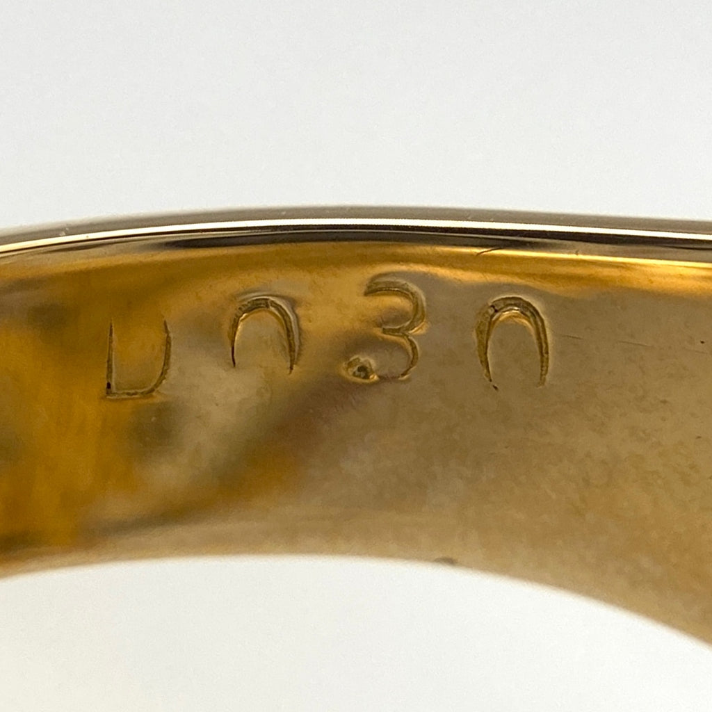 メレダイヤ デザインリング YG イエローゴールド プラチナ 指輪 リング 15号 K18 Pt900 ダイヤモンド レディース 【中古】nbjwl