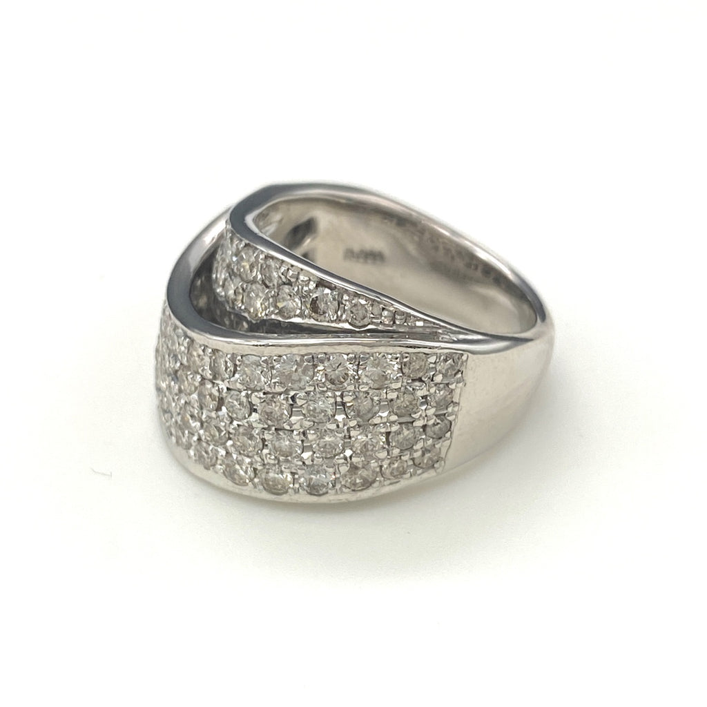 メレダイヤ デザインリング プラチナ 指輪 リング 14号 Pt900 ダイヤモンド レディース 【中古】nbjwl