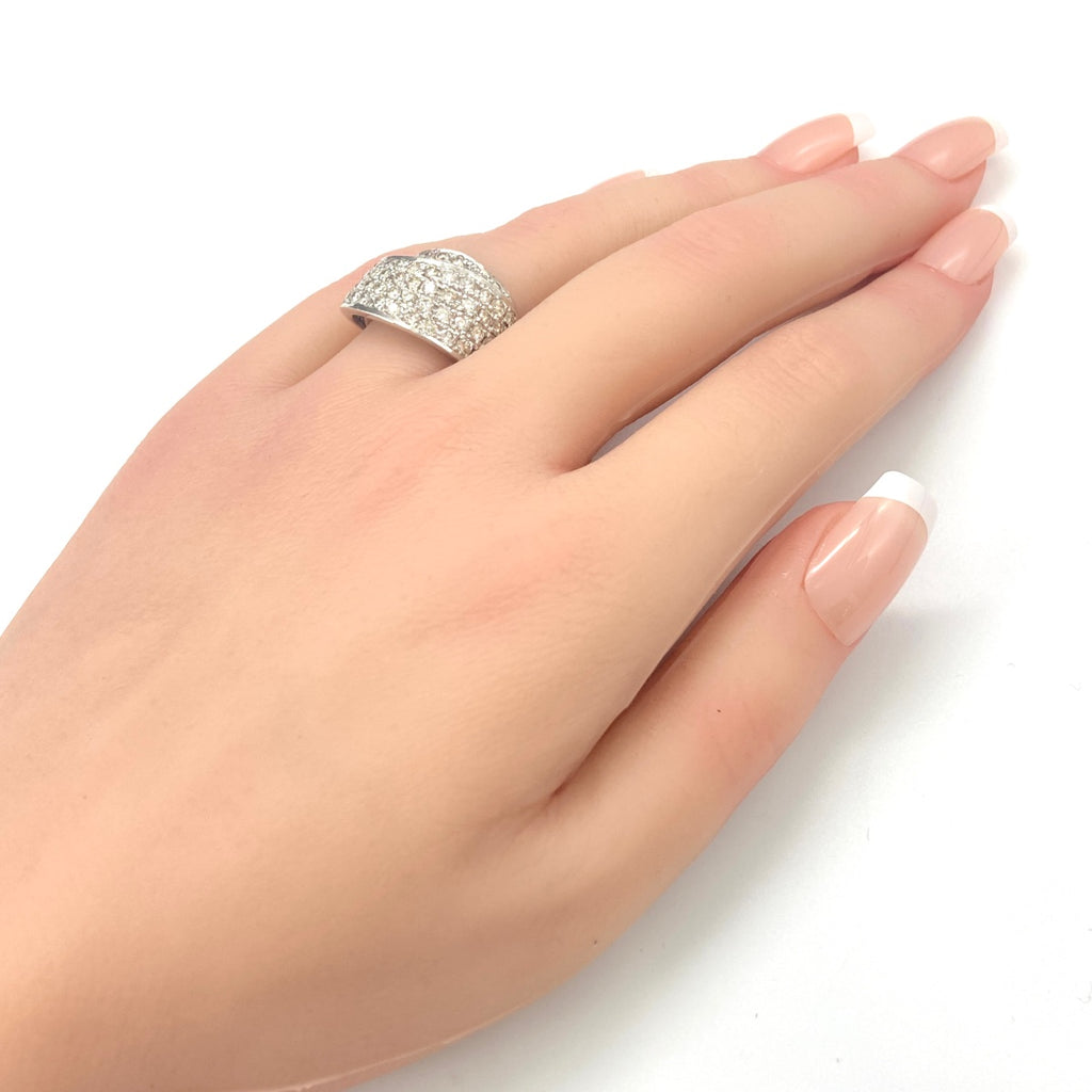 メレダイヤ デザインリング プラチナ 指輪 リング 14号 Pt900 ダイヤモンド レディース 【中古】nbjwl