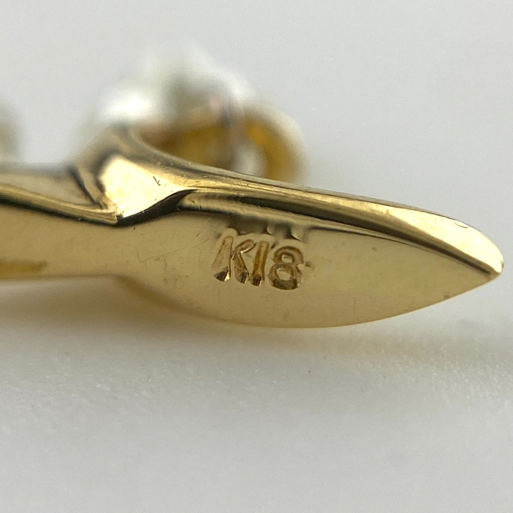 メレダイヤ デザインピアス YG イエローゴールド ピアス K18 ダイヤモンド レディース 【中古】nbjwl