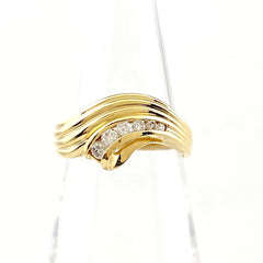 メレダイヤ デザインリング YG イエローゴールド 指輪 リング 12.5号 K18 ダイヤモンド レディース 【中古】nbjwl