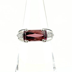 トルマリン デザインリング プラチナ 指輪 メレダイヤ リング 13号 Pt900 トルマリン ダイヤモンド レディース ノンブランドジュエリー 【中古】nbjwl