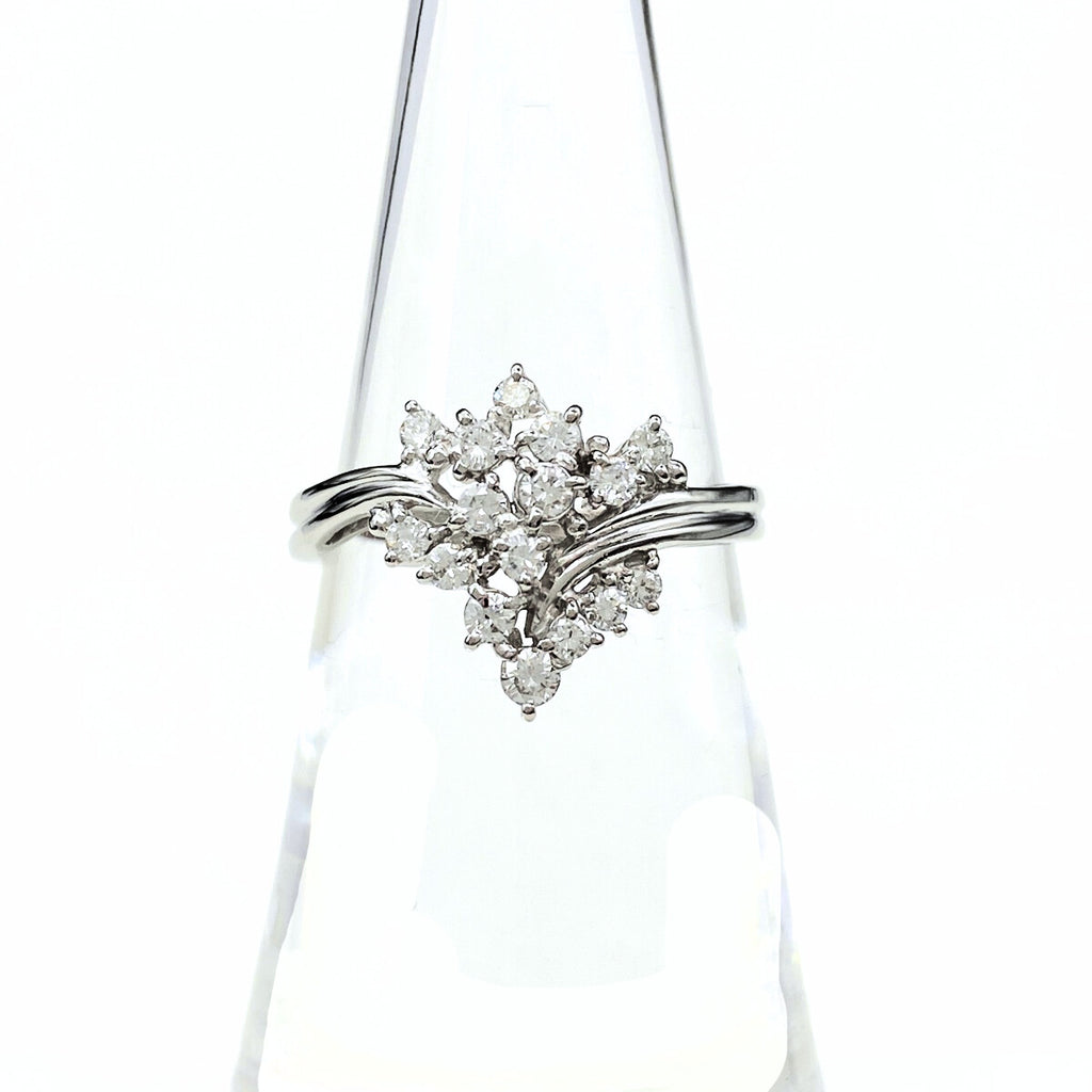 メレダイヤ デザインリング プラチナ 指輪 リング 10号 Pt900 ダイヤモンド レディース 【中古】nbjwl