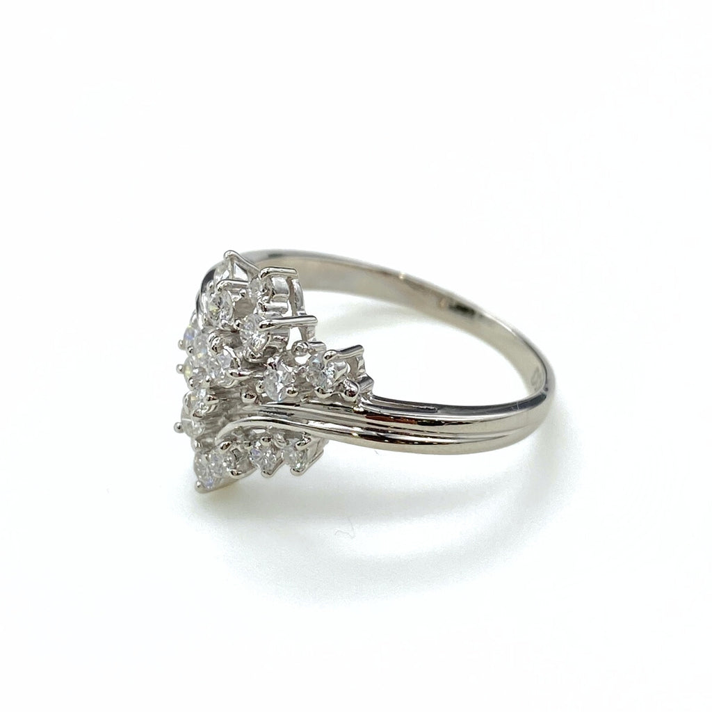 メレダイヤ デザインリング プラチナ 指輪 リング 10号 Pt900 ダイヤモンド レディース 【中古】nbjwl