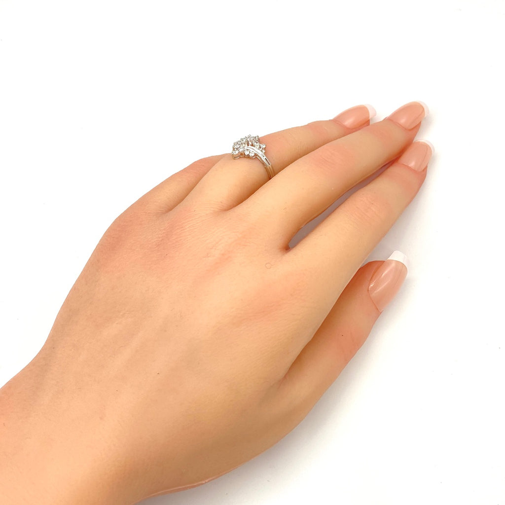 メレダイヤ デザインリング プラチナ 指輪 リング 10号 Pt900 ダイヤモンド レディース 【中古】nbjwl