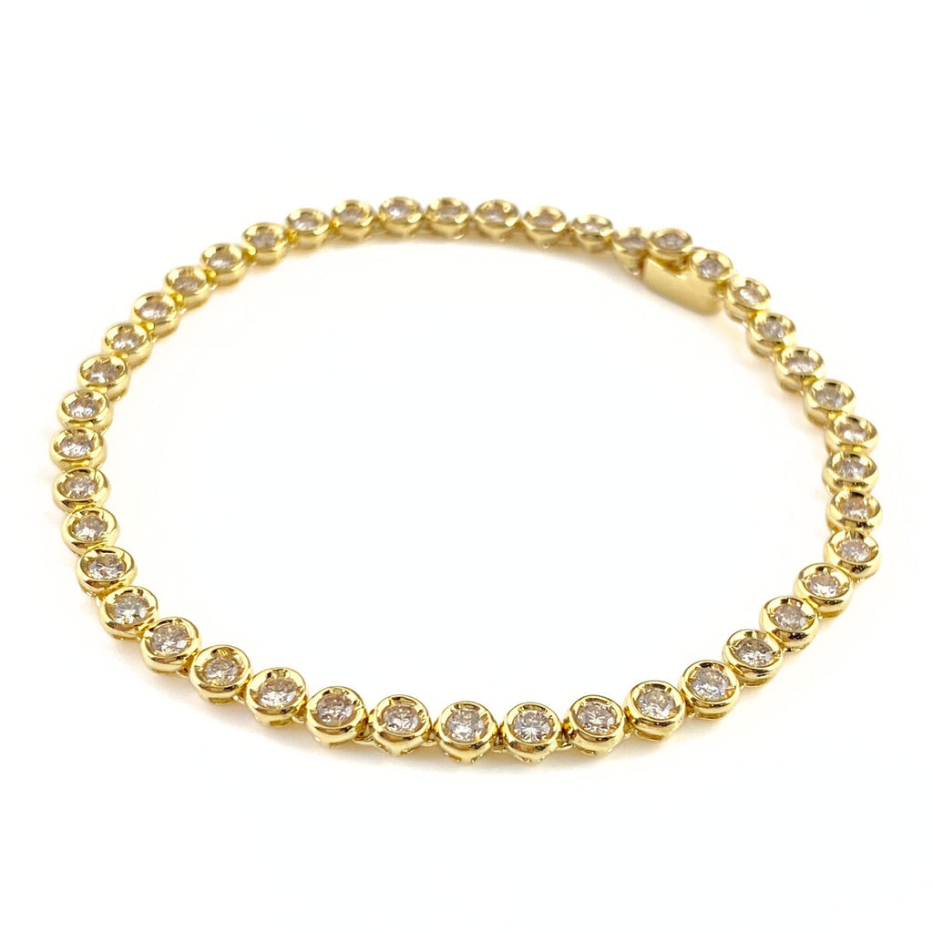 メレダイヤ デザインブレスレット YG イエローゴールド 腕輪 ブレスレット K18 ダイヤモンド レディース 【中古】nbjwl