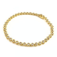 メレダイヤ デザインブレスレット YG イエローゴールド 腕輪 ブレスレット K18 ダイヤモンド レディース 【中古】nbjwl