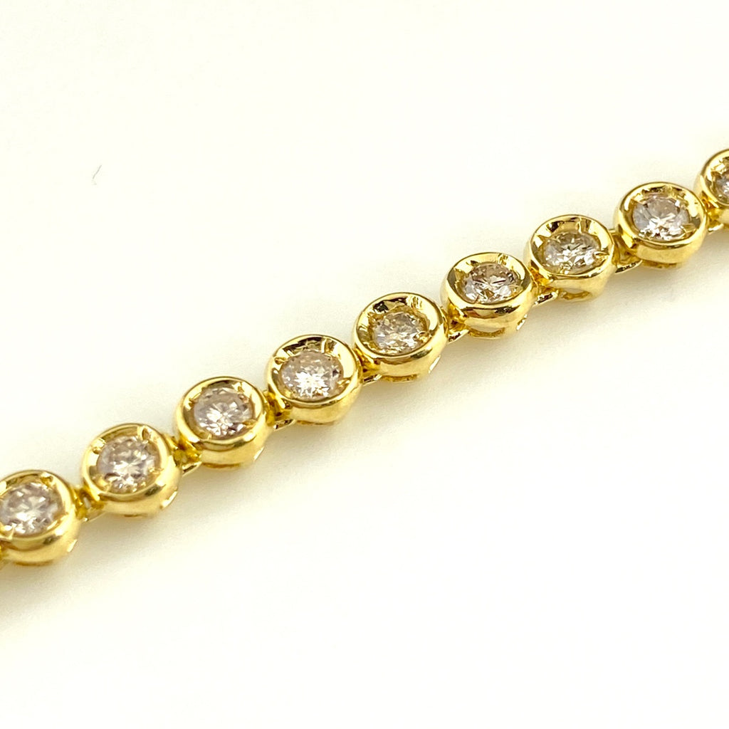 メレダイヤ デザインブレスレット YG イエローゴールド 腕輪 ブレスレット K18 ダイヤモンド レディース 【中古】nbjwl