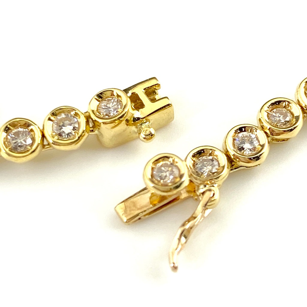 メレダイヤ デザインブレスレット YG イエローゴールド 腕輪 ブレスレット K18 ダイヤモンド レディース 【中古】nbjwl