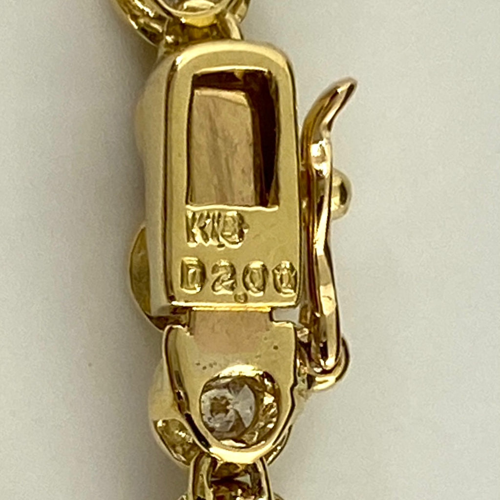 メレダイヤ デザインブレスレット YG イエローゴールド 腕輪 ブレスレット K18 ダイヤモンド レディース 【中古】nbjwl