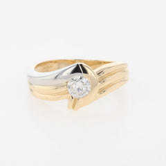 ダイヤモンド デザインリング YG イエローゴールド プラチナ 指輪 リング 10.5号 K18 Pt900 ダイヤモンド レディース 【中古】nbjwl