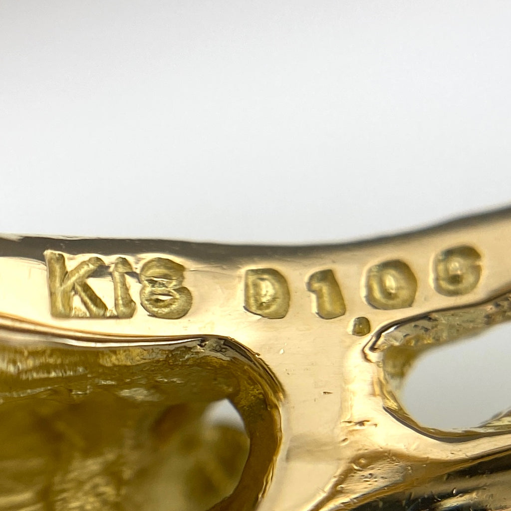 岩倉康二 メレダイヤ デザインリング YG イエローゴールド 指輪 リング 12.5号 K18 ダイヤモンド レディース 【中古】brjwl