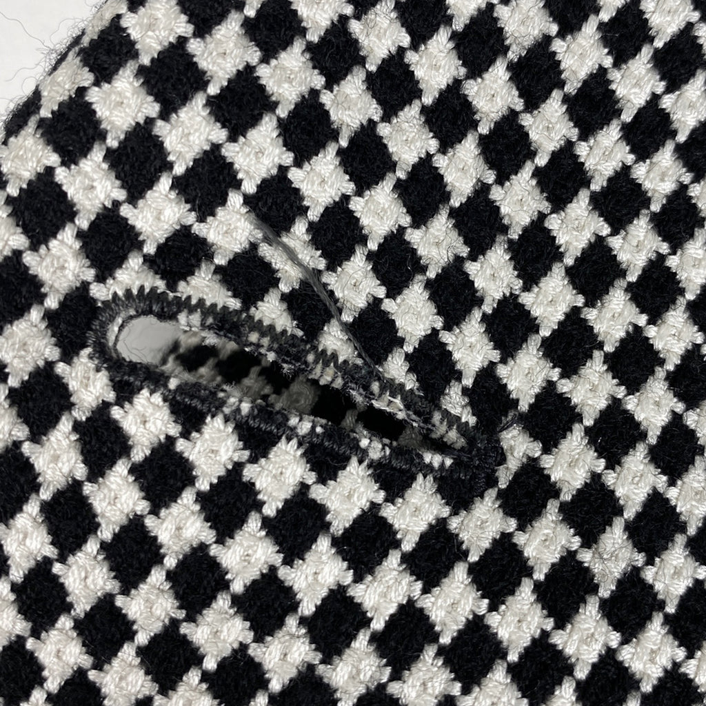 クリスチャンディオール ロゴ テーラードジャケット 市松模様 アウター テーラードジャケット 絹 毛 ブラック ホワイト レディース 【中古】brapp