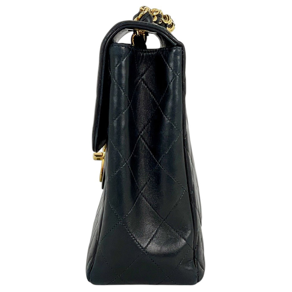 シャネル デカ マトラッセ シングルフラップ チェーン ショルダーバッグ ココマーク ショルダーバッグ レザー ブラック レディース 【中古】brbag