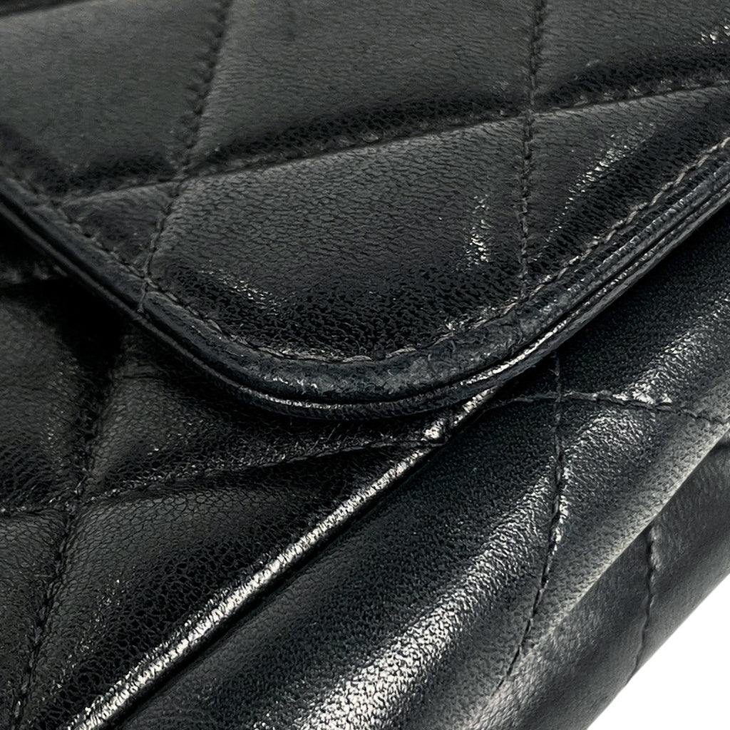 シャネル デカ マトラッセ シングルフラップ チェーン ショルダーバッグ ココマーク ショルダーバッグ レザー ブラック レディース 【中古】brbag