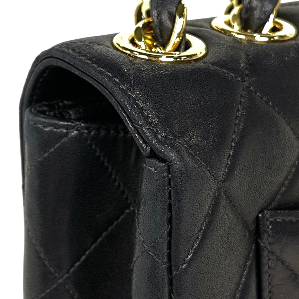 シャネル デカ マトラッセ シングルフラップ チェーン ショルダーバッグ ココマーク ショルダーバッグ レザー ブラック レディース 【中古】brbag