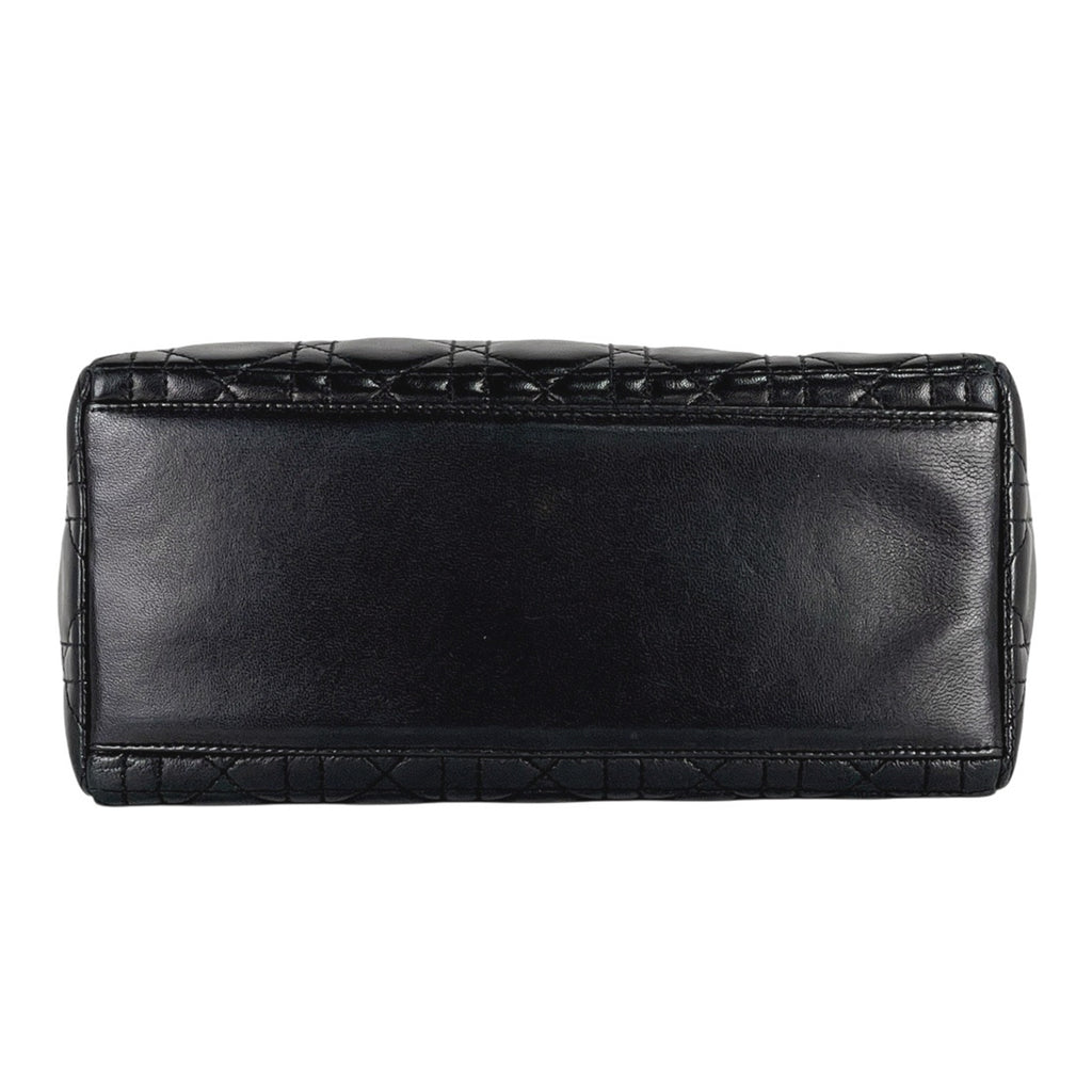 クリスチャンディオール レディディオール カナージュ ハンドバッグ レザー ブラック レディース 【中古】brbag