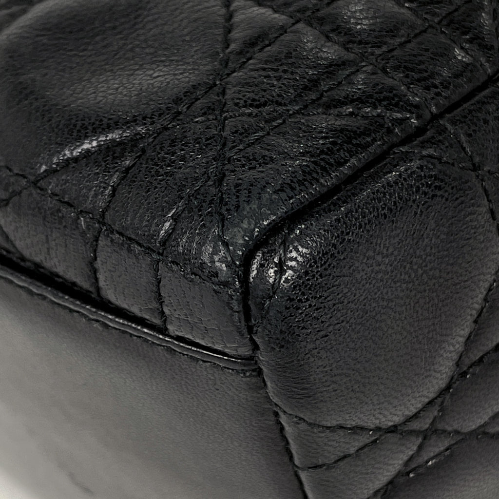 クリスチャンディオール レディディオール カナージュ ハンドバッグ レザー ブラック レディース 【中古】brbag