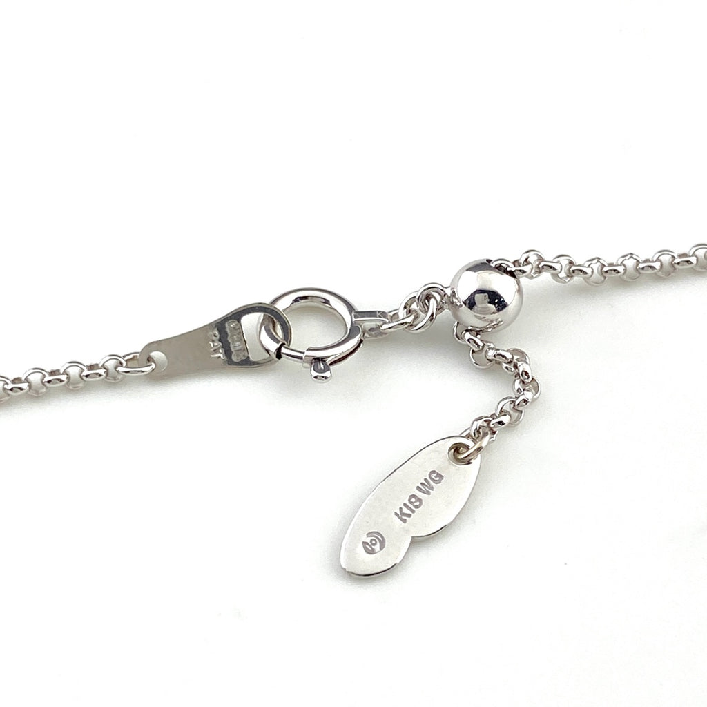 タサキ フラワーモチーフ デザインネックレス WG ホワイトゴールド ペンダント 花 メレダイヤ ネックレス K18 WG ダイヤモンド レディース 【中古】brjwl