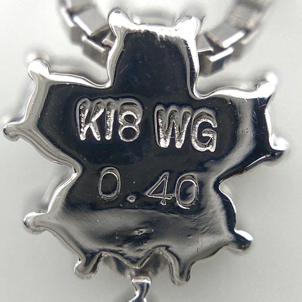 フラワーモチーフ デザインネックレス WG ホワイトゴールド ペンダント 花 ネックレス K18 WG ダイヤモンド レディース 【中古】nbjwl