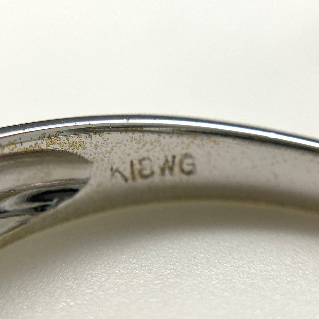 メレダイヤ デザインリング WG ホワイトゴールド 指輪 リング 14.5号 K18 WG ダイヤモンド レディース 【中古】nbjwl