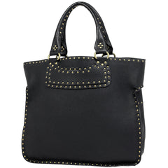 セリーヌ ロゴ トートバッグ スタッズ ショルダーバッグ トートバッグ レザー ブラック レディース 【中古】brbag