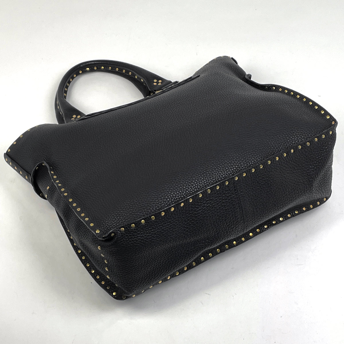 【美品】セリーヌ ハンドバッグ トートバッグ レザー スタッズ 肩掛け 黒 セリーヌ レザー×スタッズ トートバッグ ブラック A1295982｜中古