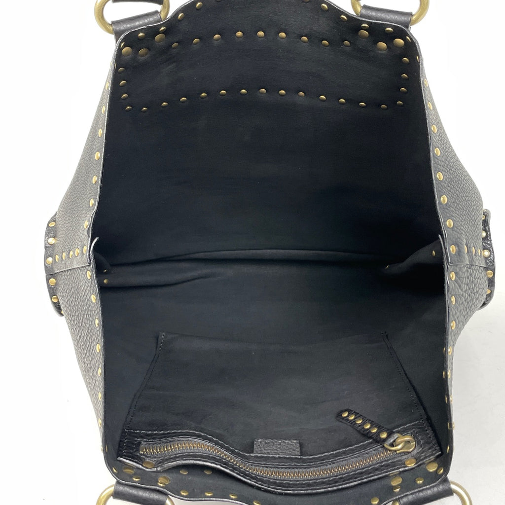 セリーヌ ロゴ トートバッグ スタッズ ショルダーバッグ トートバッグ レザー ブラック レディース 【中古】brbag