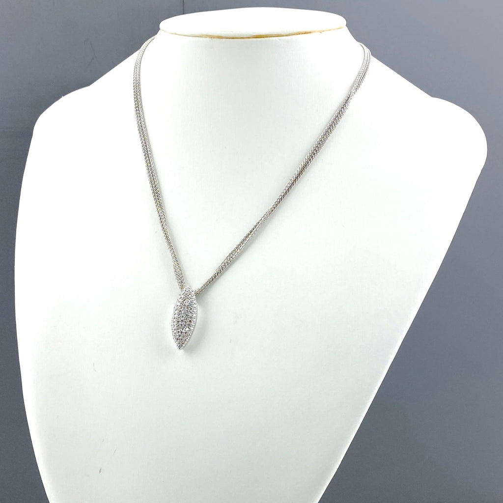 メレダイヤ デザインネックレス プラチナ ペンダント ネックレス Pt850 K18 ダイヤモンド レディース 【中古】nbjwl