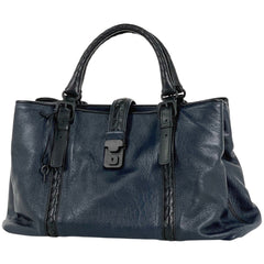 ボッテガヴェネタ イントレチャート ハンドバッグ トートバッグ ハンドバッグ レザー ネイビー ブラック レディース 【中古】brbag