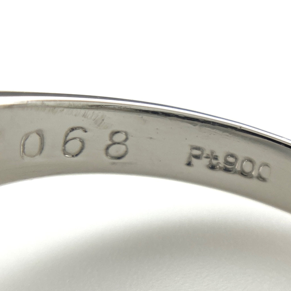 エメラルド デザインリング プラチナ 指輪 メレダイヤ リング 10号 Pt900 エメラルド ダイヤモンド レディース 【中古】nbjwl