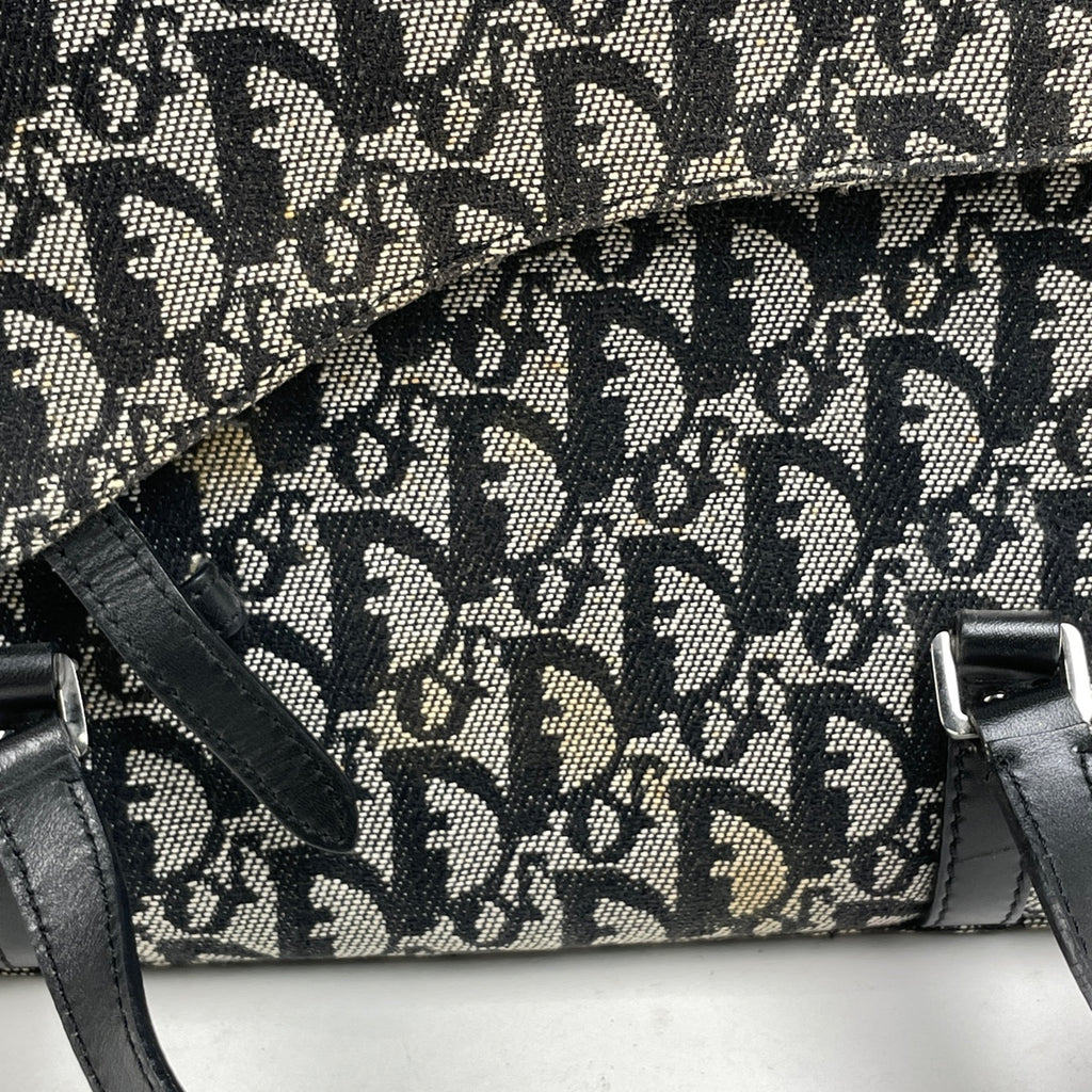 クリスチャンディオール トロッター柄 ハンドバッグ ショルダーバッグ ハンドバッグ キャンバス ブラック レディース 【中古】brbag