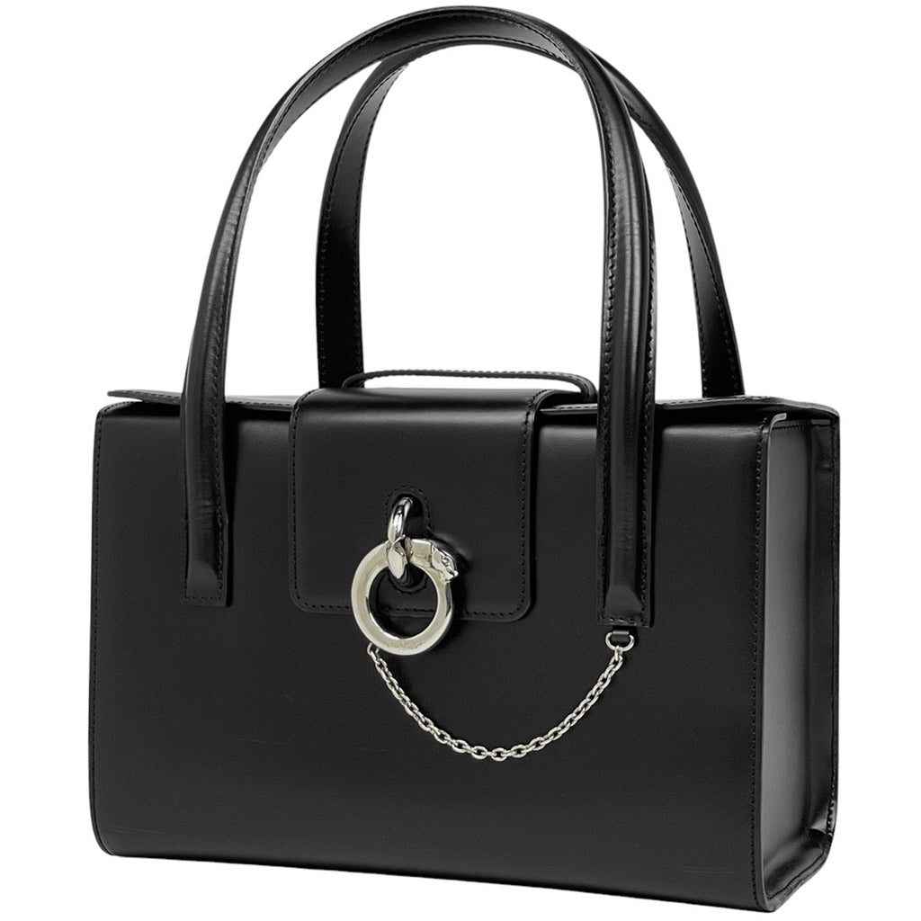 カルティエ パンテール ハンドバッグ スクエア フラップ バッグ ハンドバッグ レザー ブラック レディース 【中古】brbag