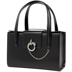 カルティエ パンテール ハンドバッグ スクエア フラップ バッグ ハンドバッグ レザー ブラック レディース 【中古】brbag