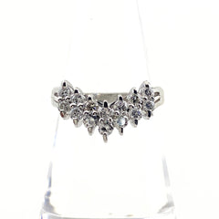 メレダイヤ デザインリング プラチナ 指輪 リング 13号 Pt900 ダイヤモンド レディース 【中古】nbjwl