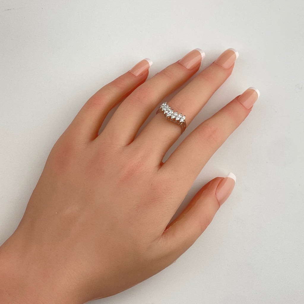 メレダイヤ デザインリング プラチナ 指輪 リング 13号 Pt900 ダイヤモンド レディース 【中古】nbjwl