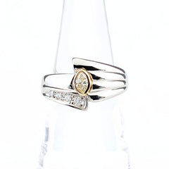 ポーラ メレダイヤ デザインリング プラチナ YG イエローゴールド 指輪 リング 13.5号 Pt900 750 ダイヤモンド レディース 【中古】brjwl