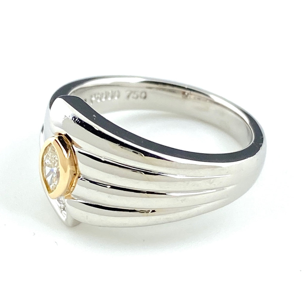 ポーラ メレダイヤ デザインリング プラチナ YG イエローゴールド 指輪 リング 13.5号 Pt900 750 ダイヤモンド レディース 【中古】brjwl