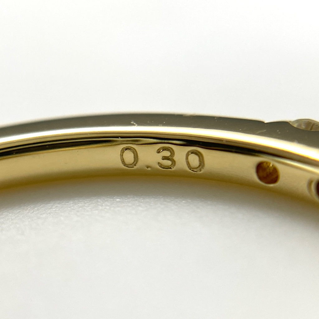 メレダイヤ デザインリング YG イエローゴールド 指輪 リング 13号 K18 ダイヤモンド レディース 【中古】nbjwl