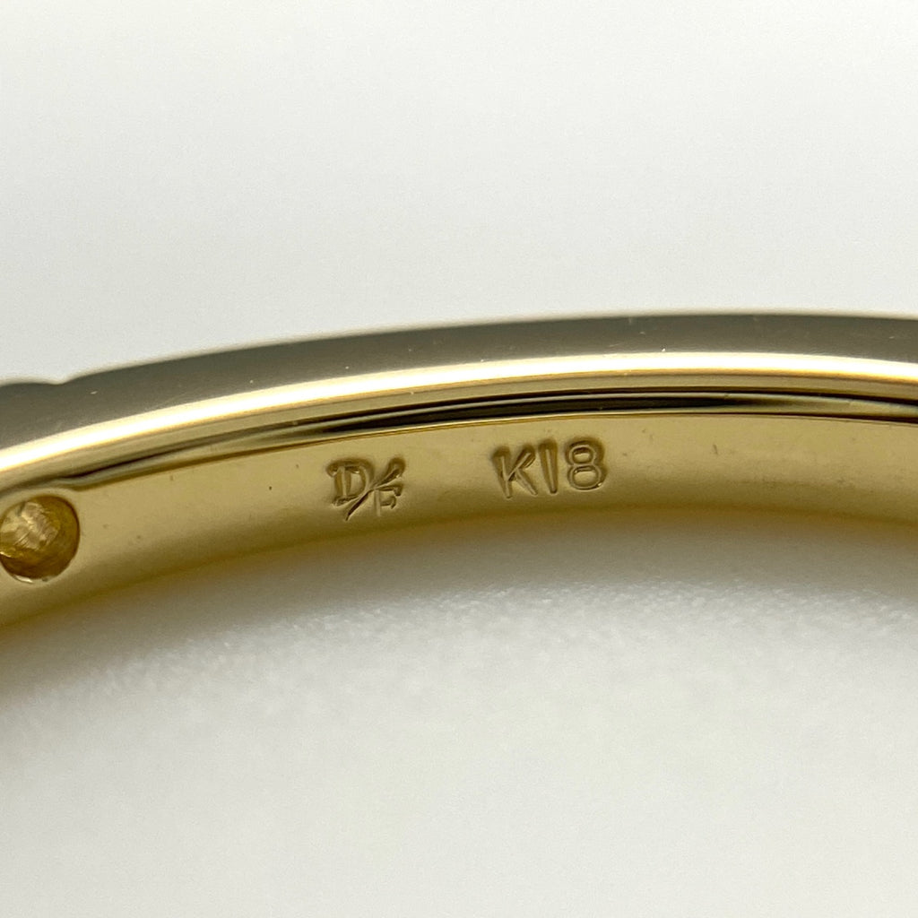 メレダイヤ デザインリング YG イエローゴールド 指輪 リング 13号 K18 ダイヤモンド レディース 【中古】nbjwl