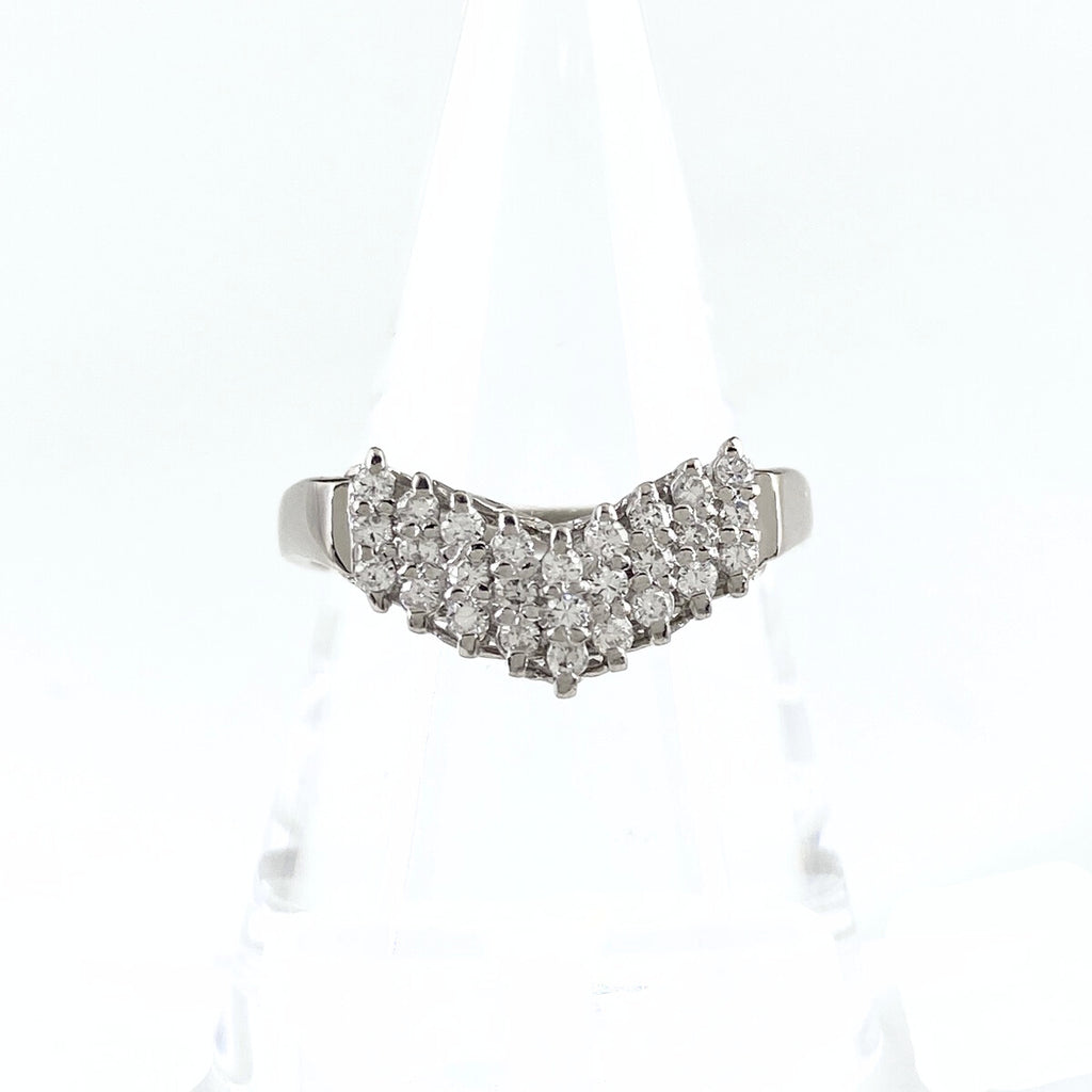 メレダイヤ デザインリング プラチナ 指輪 リング 20号 Pt900 ダイヤモンド メンズ 【中古】nbjwl