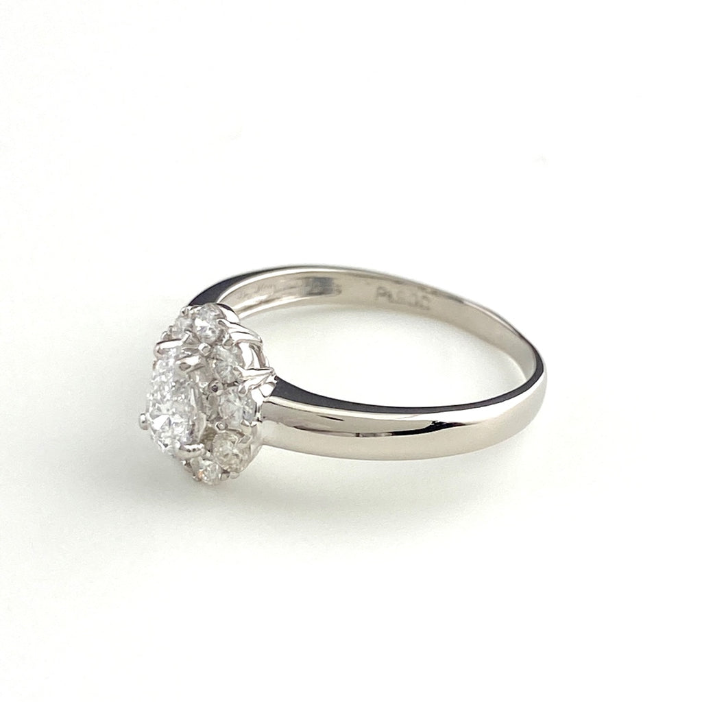 メレダイヤ デザインリング プラチナ 指輪 リング 13号 Pt900 ダイヤモンド レディース 【中古】nbjwl