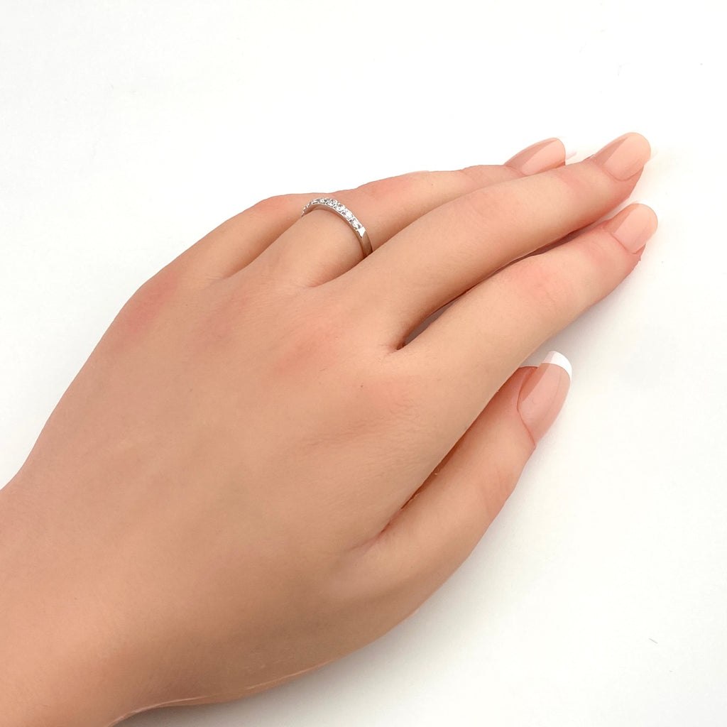 メレダイヤ デザインリング プラチナ 指輪 リング 12号 Pt900 ダイヤモンド レディース 【中古】nbjwl