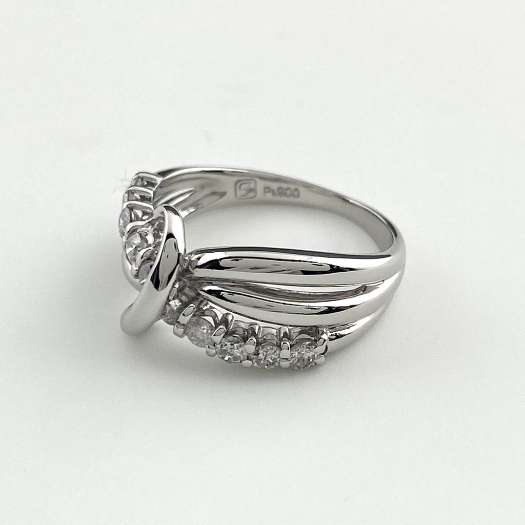 メレダイヤ デザインリング プラチナ 指輪 リング 10号 Pt900 ダイヤモンド レディース 【中古】nbjwl