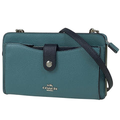 コーチ ノア ポップアップ メッセンジャー 財布 ショルダーバッグ キャンバス ブルー 28337 レディース 【中古】brbag