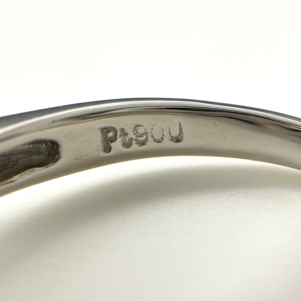 パール デザインリング プラチナ 指輪 メレダイヤ 真珠 リング 14.5号 Pt900 パール ダイヤモンド レディース 【中古】nbjwl