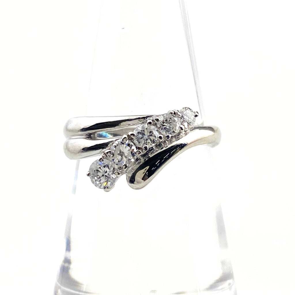 メレダイヤ デザインリング プラチナ 指輪 リング 13号 Pt900 ダイヤモンド レディース 【中古】nbjwl